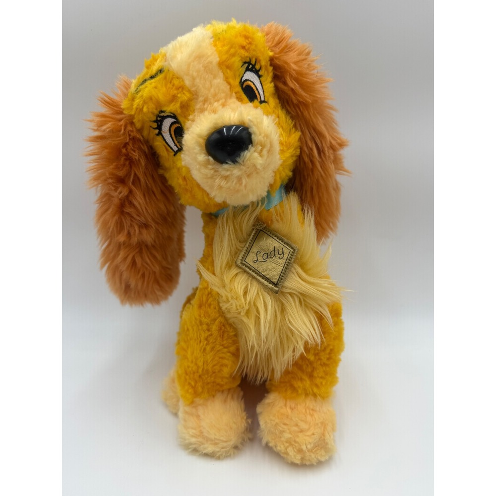 Disney Parks Lady and the Tramp Lady Plush Dog 12 Inch Cocker Spaniel Gold Tag